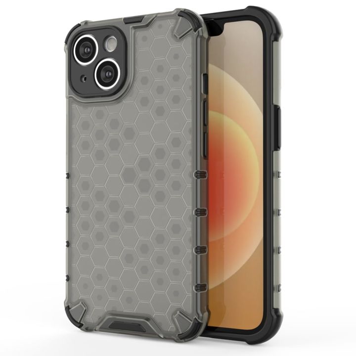 Hurtel Honeycomb Back Cover Σιλικόνης / Πλαστικό Μαύρο (iPhone 14)