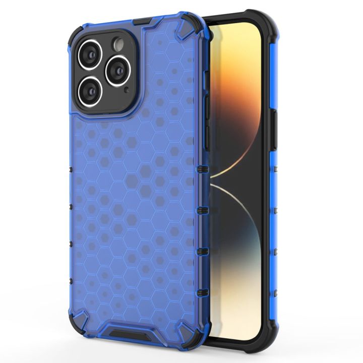 Hurtel Honeycomb Back Cover Σιλικόνης Μπλε (iPhone 14 Pro Max)