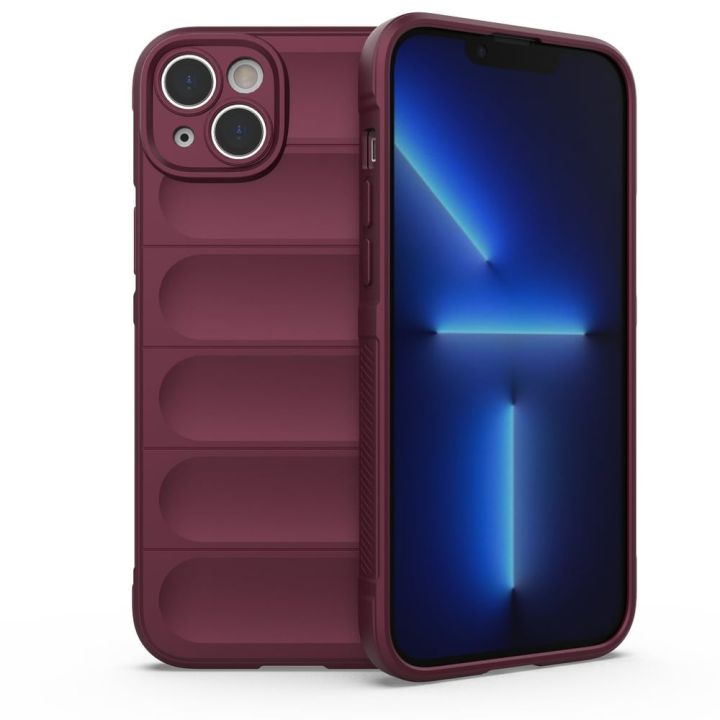 Hurtel Armored Back Cover Σιλικόνης / Πλαστικό Burgundy (iPhone 14 Plus)