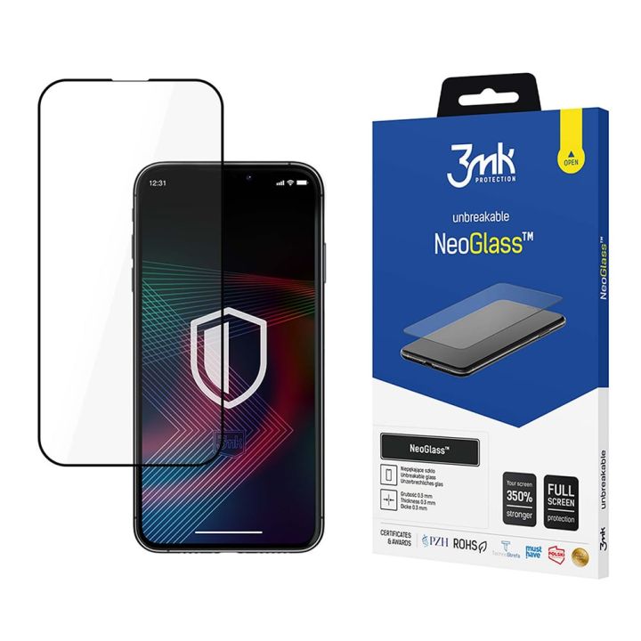 3MK NeoGlass Full Face Tempered Glass Μαύρο (iPhone 14 Pro Max)
