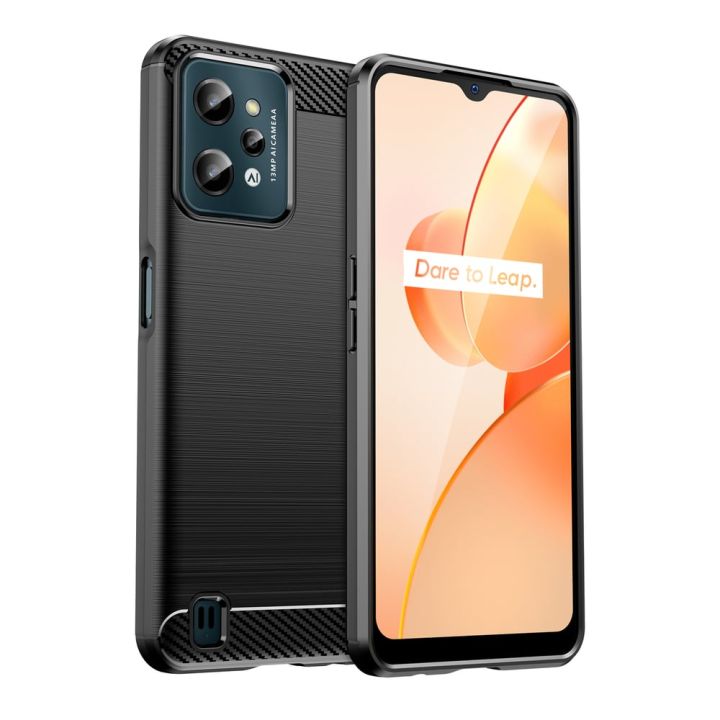 Hurtel Carbon Back Cover Σιλικόνης Μαύρο (Realme C31)