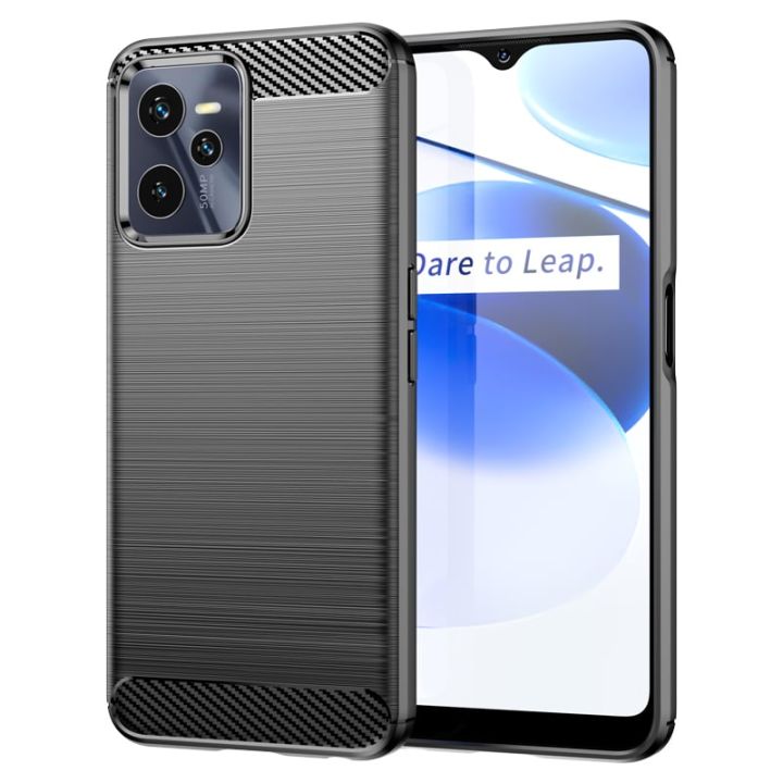 Hurtel Carbon Back Cover Σιλικόνης Μαύρο (Realme C35)