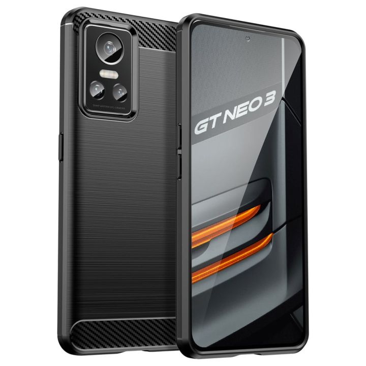 Hurtel Carbon Back Cover Σιλικόνης Μαύρο (Realme GT Neo 3)