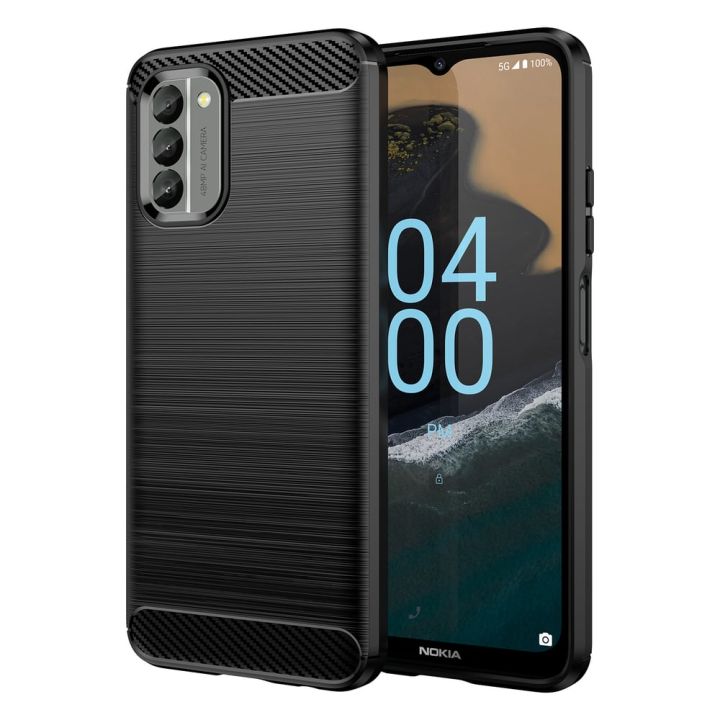 Hurtel Carbon Back Cover Σιλικόνης Μαύρο (Nokia G400)