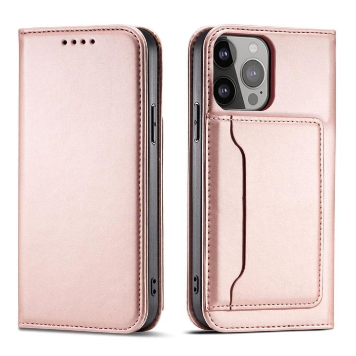 Hurtel Magnet Card Wallet Δερματίνης Ροζ (Galaxy S23+)