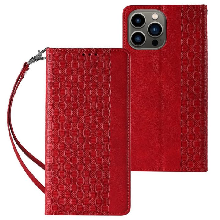 Hurtel Magnet Strap Book Σιλικόνης / Δερμάτινο Κόκκινο (Galaxy S23+)