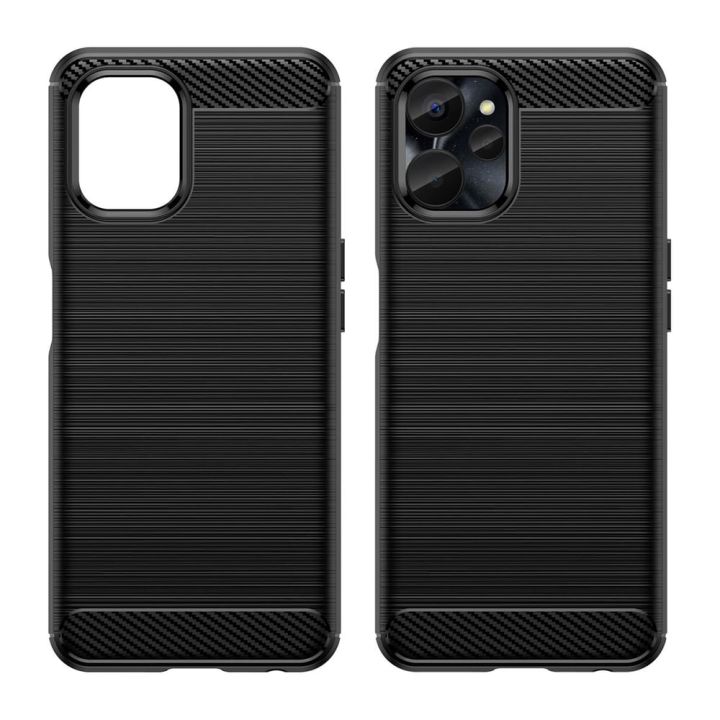Hurtel Carbon Back Cover Σιλικόνης Μαύρο (Realme 10)