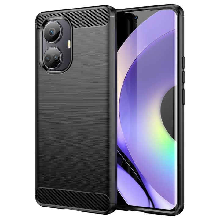 Hurtel Carbon Back Cover Σιλικόνης Μαύρο (Realme 10 Pro)