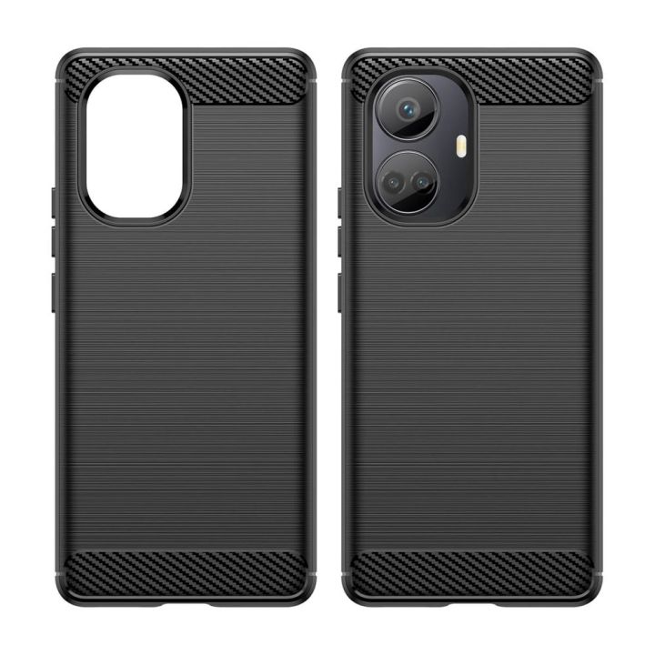 Hurtel Carbon Case Back Cover Σιλικόνης Μαύρο (Realme 10 Pro+)