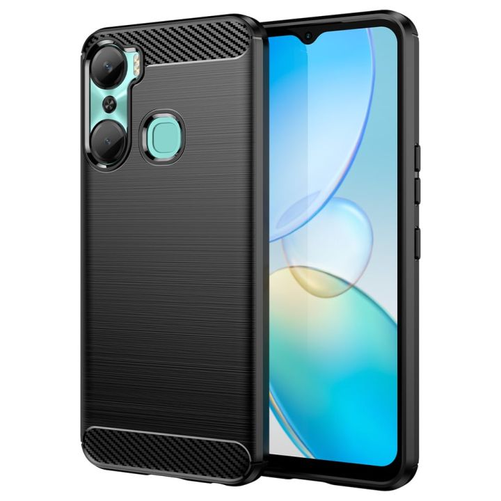 Hurtel Carbon Flexible Back Cover Σιλικόνης Μαύρο (Infinix Hot 12 Pro)