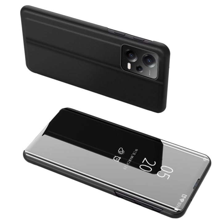Hurtel Clear View Book Δερματίνης Μαύρο (Xiaomi Redmi Note 12 5G / Poco X5 5G)