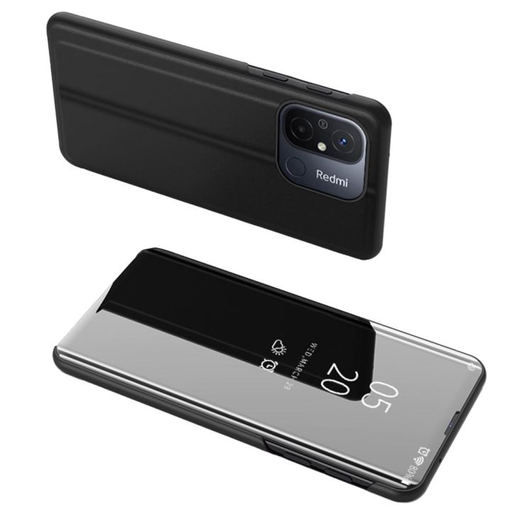 Hurtel Clear View Book Δερματίνης Μαύρο (Redmi 12C)