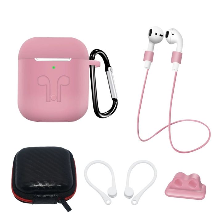 Hurtel Silicone Case Set Holder με Γάντζο σε Μπλε χρώμα για Apple AirPods