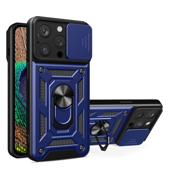 Hurtel Hybrid Back Cover Tempered Glass / Σιλικόνης / Πλαστικό Μπλε (iPhone 15 Pro)