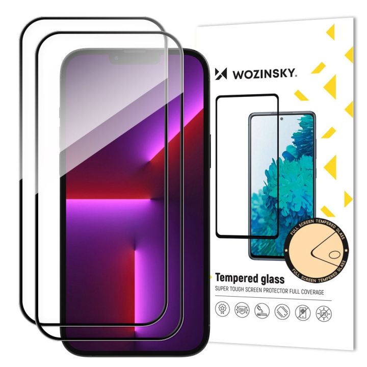 Wozinsky Full Glue Full Face Tempered Glass 2τμχ Μαύρο (iPhone 15 Plus)