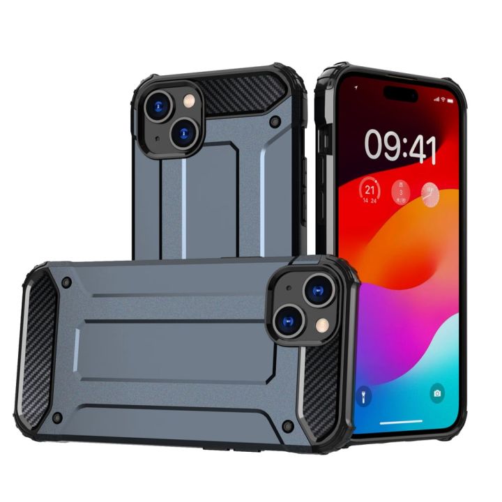 Hybrid Back Cover Σιλικόνης / Πλαστικό Μπλε (iPhone 15 Plus)
