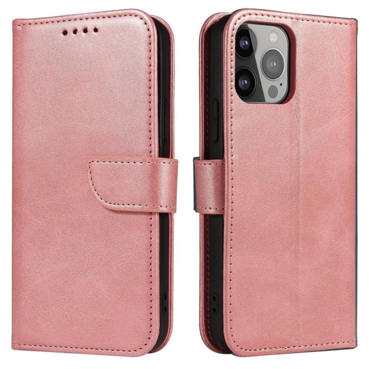 Magnet Wallet Σιλικόνης / Δερμάτινο Ροζ (iPhone 15 Plus)