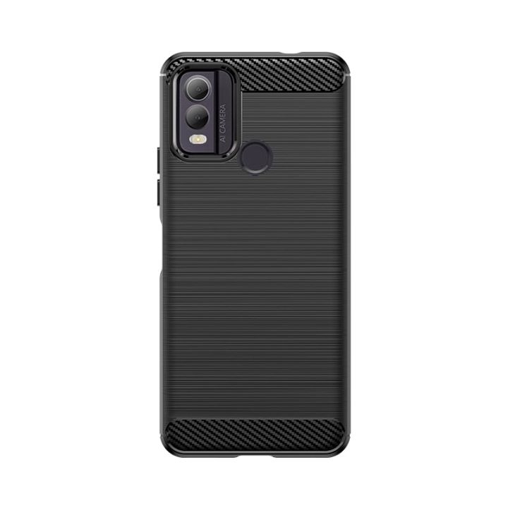 Hurtel Carbon Back Cover Σιλικόνης Μαύρο (Nokia C22)
