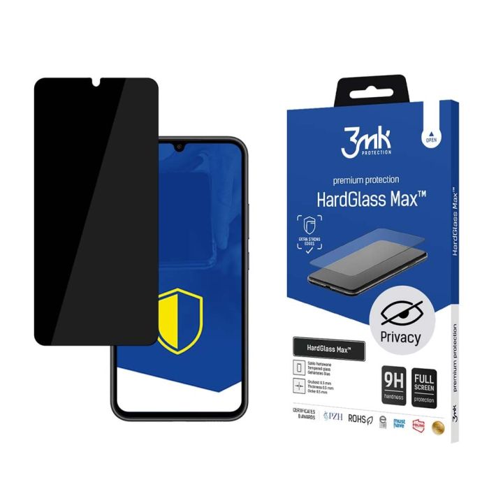 3MK HardGlass Max 3D 0.3mm Privacy Tempered Glass (Galaxy A34)