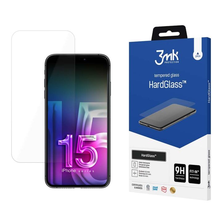 3MK Hardglass Tempered Glass (iPhone 15 Pro)
