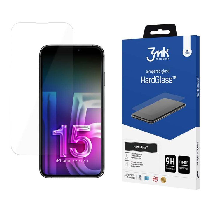 3MK Hardglass 0.3mm Tempered Glass (Apple iPhone 15 Plus)