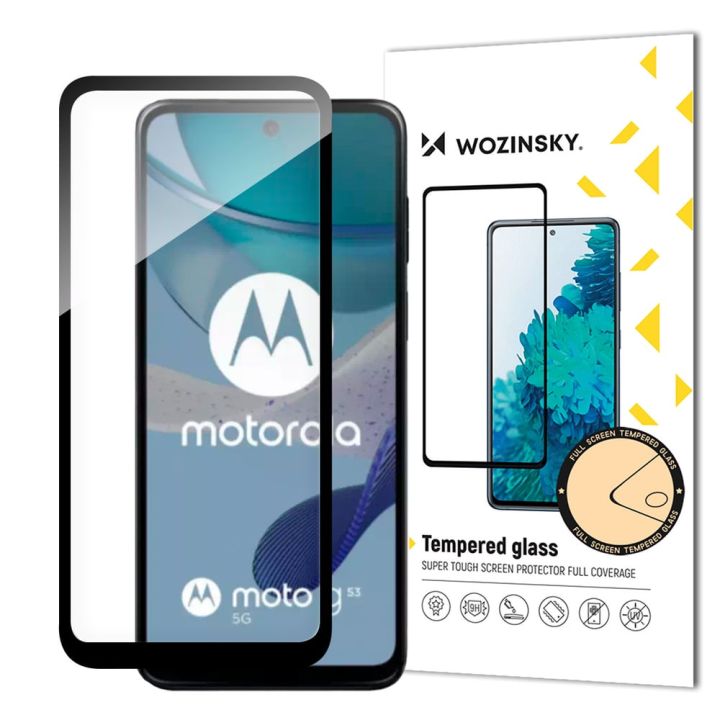 Frame Full Glue Full Face Tempered Glass Μαύρο (Moto G53 / G13 / G23)