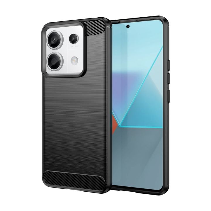 Hurtel Carbon Back Cover Σιλικόνης Μαύρο (Redmi Note 13 Pro 4G / Poco M6 Pro 4G)