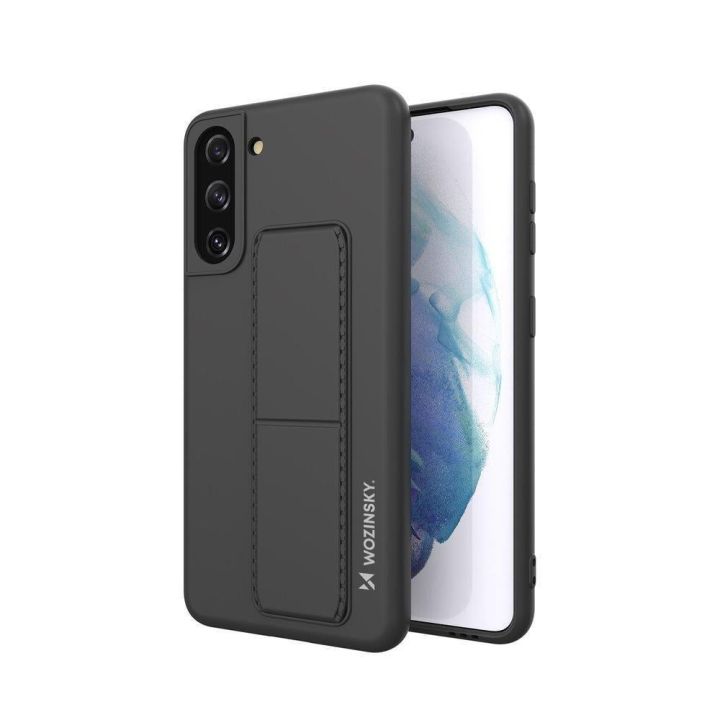 Wozinsky Kickstand Flexible Back Cover Σιλικόνης Μαύρο (Galaxy S21+ 5G)