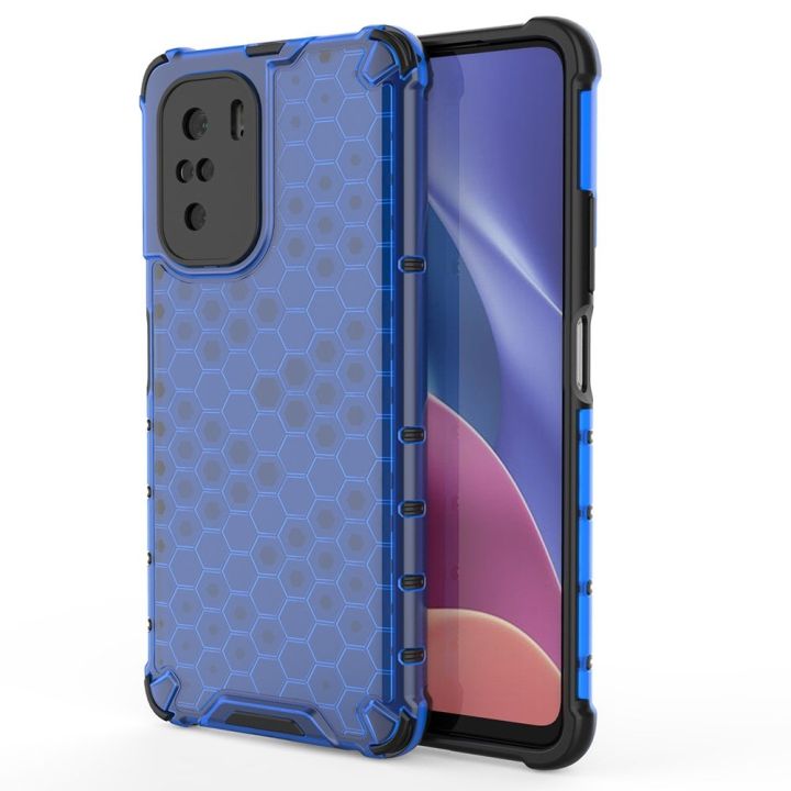 Hurtel Honeycomb Back Cover Πλαστικό Μπλε (Poco F3 / Mi 11i)