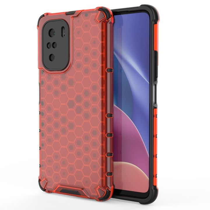 Hurtel Honeycomb Back Cover Πλαστικό Κόκκινο (Poco F3 / Mi 11i)