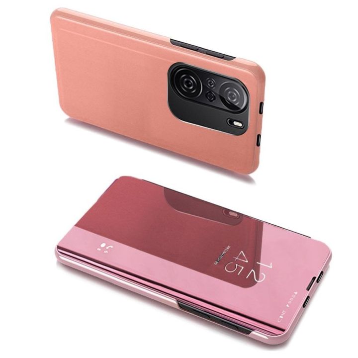 Hurtel Clear View Book Πλαστικό Ροζ Χρυσό (Poco F3)