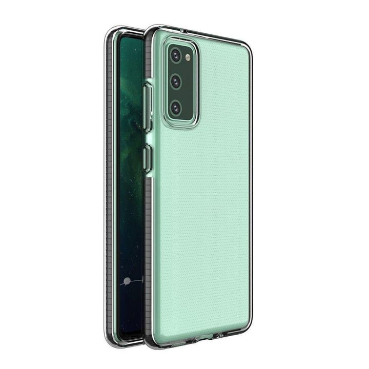 Hurtel Spring Back Cover Σιλικόνης 1mm Διάφανο / Μαύρο (Galaxy A02s)