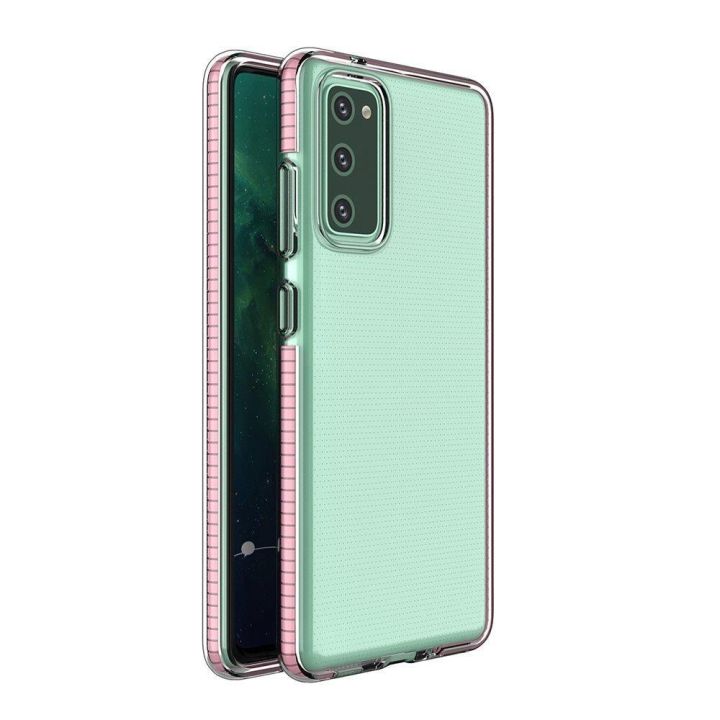 Hurtel Spring Back Cover Σιλικόνης 1mm Διάφανο / Σκούρο Ροζ (Galaxy A02s)