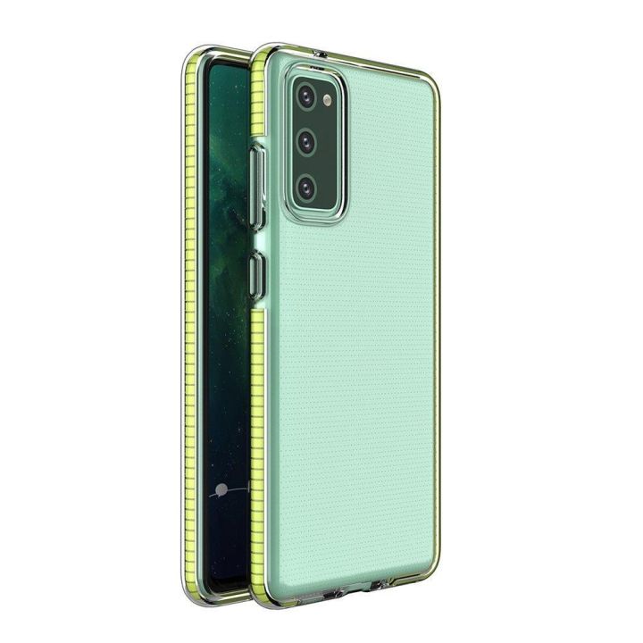 Hurtel Frame Back Cover Σιλικόνης 1mm Διάφανο / Κίτρινο (Galaxy A72)