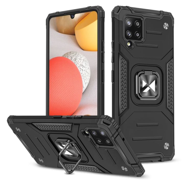 Wozinsky Ring Armor Kickstand Back Cover Πλαστικό Μαύρο (Galaxy A42)