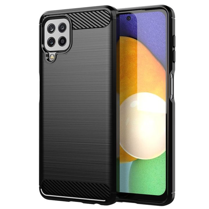 Hurtel Carbon Back Cover Σιλικόνης Μαύρο (Galaxy A22 4G)
