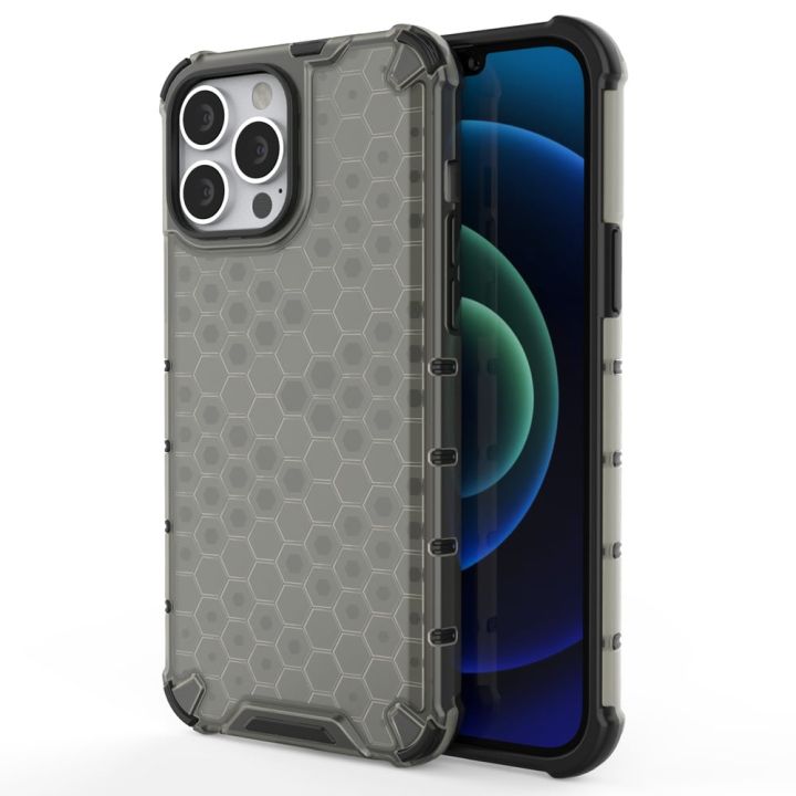 Hurtel Honeycomb Armor Back Cover Σιλικόνης Μαύρο (iPhone 13 Pro Max)
