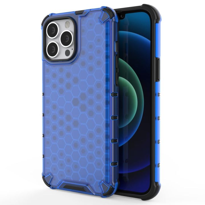 Hurtel Honeycomb Armor Back Cover Σιλικόνης Μπλε (iPhone 13 Pro Max)