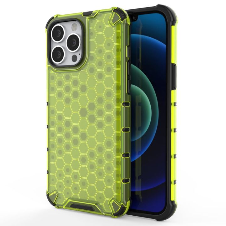 Hurtel Honeycomb Armor Back Cover Σιλικόνης Πράσινο (iPhone 13 Pro Max)