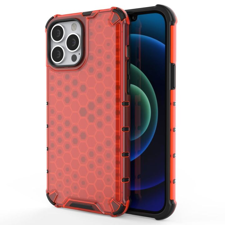 Hurtel Honeycomb Bumper Σιλικόνης Κόκκινο (iPhone 13 Pro Max)