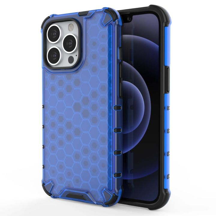 Hurtel Honeycomb Armor Back Cover Σιλικόνης Μπλε (iPhone 13 Pro)