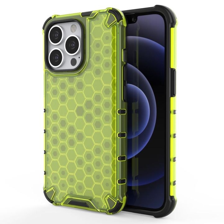 Hurtel Honeycomb Armor Back Cover Σιλικόνης Πράσινο (iPhone 13 Pro)