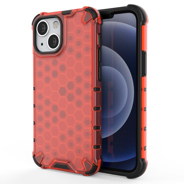 Hurtel Honeycomb Back Cover Σιλικόνης Κόκκινο (iPhone 13 mini)