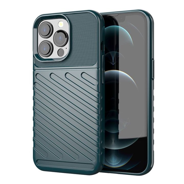 Hurtel Thunder Back Cover Σιλικόνης Πράσινο (iPhone 13 Pro)