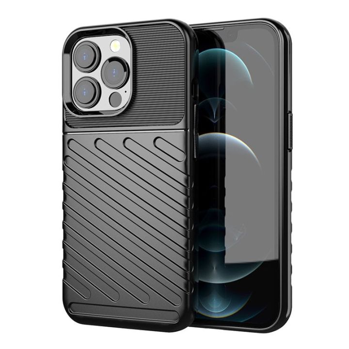 Hurtel Thunder Back Cover Σιλικόνης Μαύρο (iPhone 13 Pro)