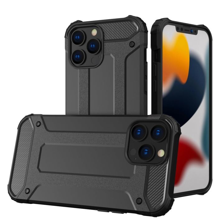 Hurtel Hybrid Armor Back Cover Πλαστικό Μαύρο (iPhone 13 Pro)