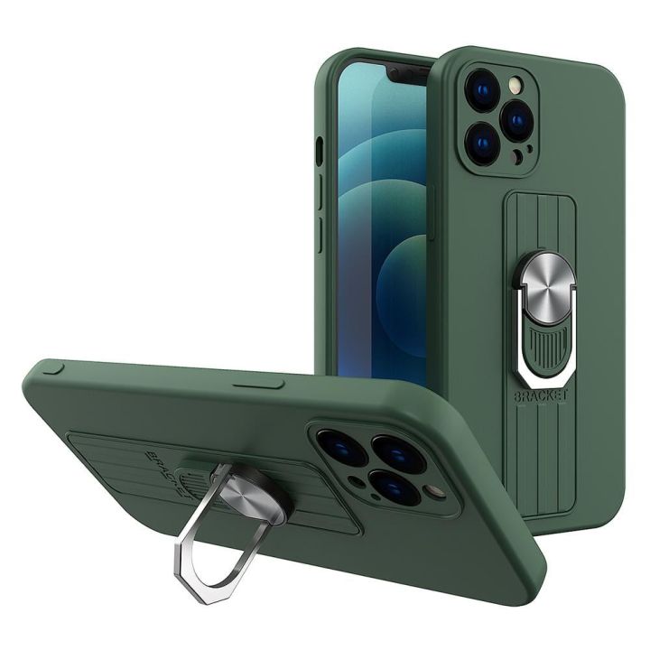 Finger Grip Back Cover Σιλικόνης Πράσινο (Galaxy S21+ 5G)