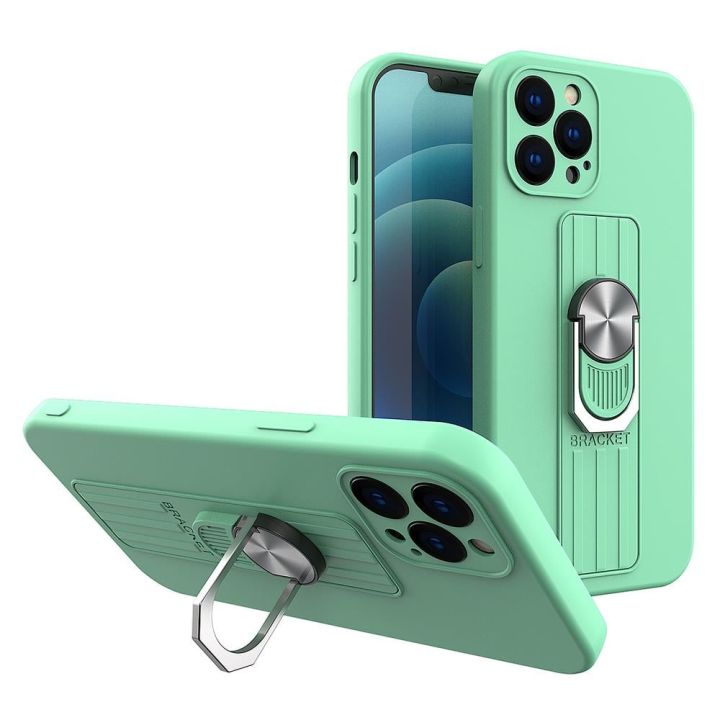 Hurtel Finger Grip 360 Full Cover Σιλικόνης Πράσινο (Galaxy S21 Ultra 5G)