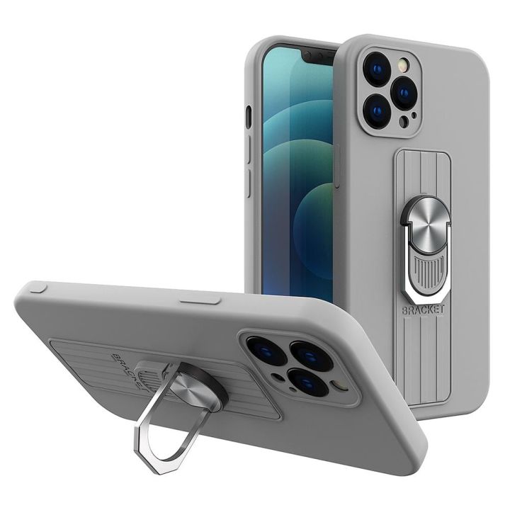 Hurtel Finger Grip 360 Full Cover Σιλικόνης Γκρι (Galaxy S21 Ultra 5G)
