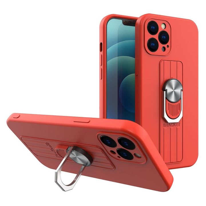 Hurtel Ring Back Cover Σιλικόνης Κόκκινο (Galaxy S21 Ultra 5G)